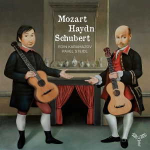 Edin & Pavel Steidl Karamazov - Mozart Haydn Schubert (Arr. For 2 Guitars) in der Gruppe CD / Klassiskt,Övrigt bei Bengans Skivbutik AB (4216842)