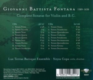 Fontana Giovanni Battista - Fontana: Complete Sonatas For Violi in der Gruppe CD bei Bengans Skivbutik AB (4255685)