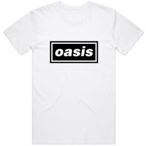 Oasis - Decca Logo (Small) Unisex White T-Shirt in der Gruppe MERCHANDISE / T-shirt / Pop-Rock bei Bengans Skivbutik AB (4303428)