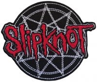 Slipknot - Patch Red Logo Over Nonagram (8,3 X in der Gruppe MERCHANDISE / Merch / Kommande / Hårdrock bei Bengans Skivbutik AB (5538443)