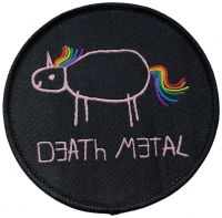 Death Metal - Patch Death Metal Unicorn Black Rou in der Gruppe UNSERE TIPPS / Freitagsveröffentlichungen / Fredag den 26:e Juli 2024 bei Bengans Skivbutik AB (5558766)