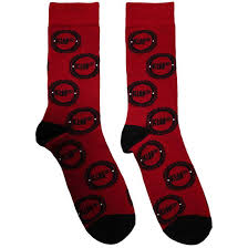 Kiss - Buzzsaw Logo Patt Red Socks (Eu 39-45) in der Gruppe MERCHANDISE / Merch / Hårdrock bei Bengans Skivbutik AB (5564502)