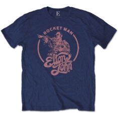 Elton John/ Elton John Unisex T-Shirt : Rocketman Circle Point (L)