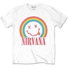 Nirvana - Smiley Rainbow Uni Wht