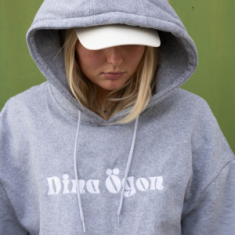 Dina Ögon - Hoodie - White Embroided Logo (Large)