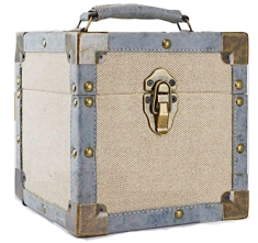 Vinyl Storage - 7 Inch 50 Record Carry Case Cream..