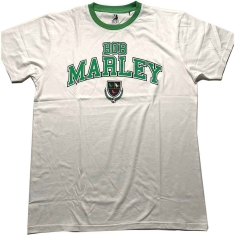 Bob Marley - Collegiate Crest Ringer Uni Wht