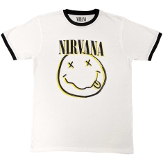 Nirvana - Double Smiley Ringer Uni Wht