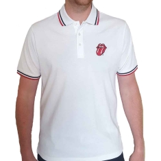 Rolling Stones - Classic Tongue Uni Wht Piké: