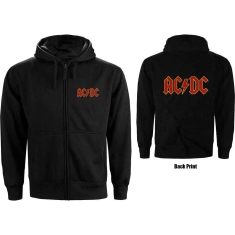 Ac/Dc - Logo Backprint Lady Bl Zip Hoodie