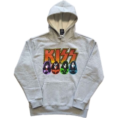 Kiss - Logo, Faces & Icons Uni Grey Hoodie