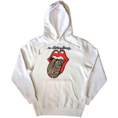 Rolling Stones - Leopard Tongue Uni Wht Hoodie