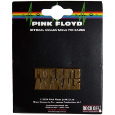 Pink Floyd - Animals Gold Text Logo Pin Badge