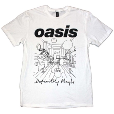 Oasis - Definitely Maybe Line Draw.. Wht T-Shirt